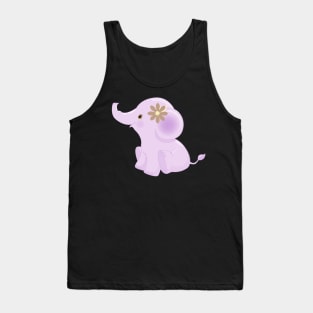 Cute Pink Baby Elephant Tank Top